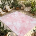 thumbnail image 1 of Pink Marble Outdoor Rug for Patio/Deck/Porch, Non-Slip Large Area Rug 3 x 5 Ft, Modern Abstract Art Elegant Indoor Outdoor Rugs Washable Area Rugs, Reversible Camping Rug Carpet Runner, 1 of 8
