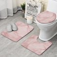thumbnail image 1 of Pink Marble Pattern Bathroom Rugs Sets 3 Piece,Toilet Cover Set,Absorbent Non Slip Bathroom Mats Sets with U-Shaped Contour Rug Toilet Rug Set, 1 of 5