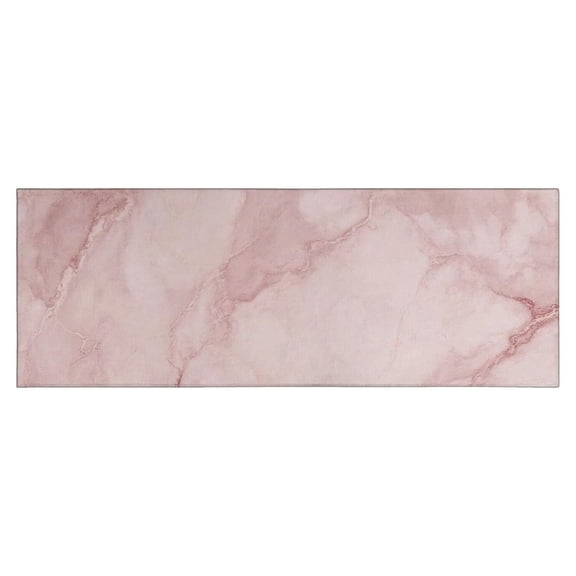 Pink Marble Pattern Kitchen Rug Mat,Kitchen Runner Rugs Non Skid Washable,Decorative Kitchen Floor Mats for Kitchen,Sink,Laundry,17"X47"