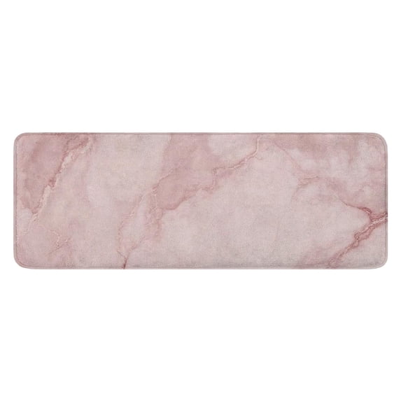 Pink Marble Pattern Kitchen Rug Mat,Kitchen Runner Rugs Non Skid Washable,Decorative Kitchen Floor Mats for Kitchen,Sink,Laundry,17"x47.2"