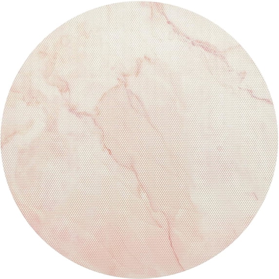 Pink Marble Pattern Placemats Round Table Mats Non-Slip Washable Heat Resistant Kitchen Place Mat for Home Dining Coffee Tabletop (6PCS) Home Decor