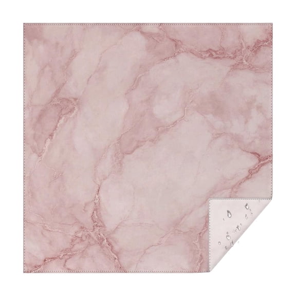 Pink Marble Pattern Square Tablecloth,Waterproof Square Table Cover,Wipeable Spillproof Washable Table Cover for Home Kitchen Party Decor 42"X42"(107x107cm)
