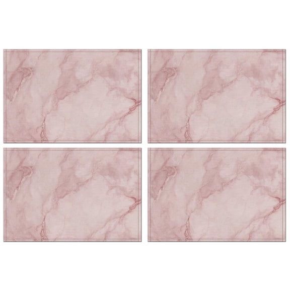 Pink Marble Pattern Summer Placemats Table Placemats Set Of 4-Linen Kitchen Washable Placemats Table Mats 11.8"x17.7" Non-Slip Heat Resistant