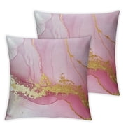 Pink Marble Pillow Covers, Gold Grey and White Abstract Marble Textured Throw Pillow Covers Modern Minimalist Decorative Pillow Covers for Couch Sofa Bed Pillowcase