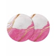 thumbnail image 1 of Pink Marble Round 15 Inch Placemats Set of 2, Nature Marble Crack Yellow Lines Art HeatResistant Non Slip Place Mats for Dining Table, Wipeable Braided Kitchen Table Mats for Housewarming, 1 of 9