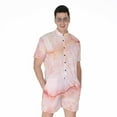 thumbnail image 1 of Pink Marble Short Sleeve Men'S Rompers Casual Summer Jumpsuits Outfit, 1 of 4