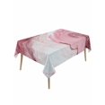 thumbnail image 1 of Pink Marble Table Cloth, Waterproof Tablecloth for Rectangle Tables, Summer Ocean Wave Red Ombre Reusable Washable Fabric Table Cover for Restaurant Kitchen Dining Tables 54"x108", 1 of 9