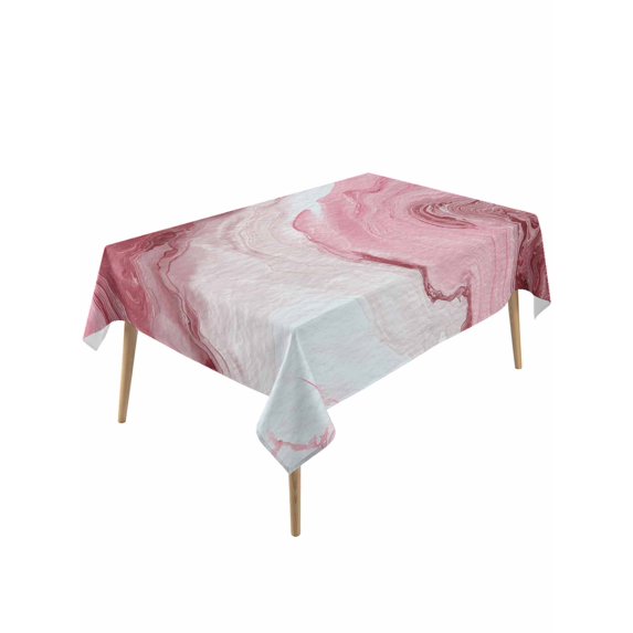 Pink Marble Table Cloth, Waterproof Tablecloth for Rectangle Tables, Summer Ocean Wave Red Ombre Reusable Washable Fabric Table Cover for Restaurant Kitchen Dining Tables 54"x108"