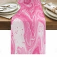 thumbnail image 1 of Pink Marble Table Runner - 90 Inch Long, Kitchen Dining Table Runner Dresser Scarves, Modern Ombre Abstract Fluid Aesthetic Art Farmhouse Decor for Coffee Tables Wedding Party Banquet, 1 of 8