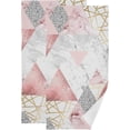 thumbnail image 1 of Pink Marble Triangles Hand Towels 2 PCS, Modern Polygon Abstract Kitchen Towel Ultra Soft and Highly Absorbent,Decorative Fingertip Face Towel for Bathroom Hotel, 28.3"x 14.4", 1 of 4