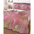 thumbnail image 1 of Pink Marble Twin Size Down Alternative Comforter, Lightweight Comforter Quilt Bedding Set with Pillow Shams Modern Ink Painting Abstract Golden All Seasons Bed Comforter Duvet Insert 68"x86", 1 of 7