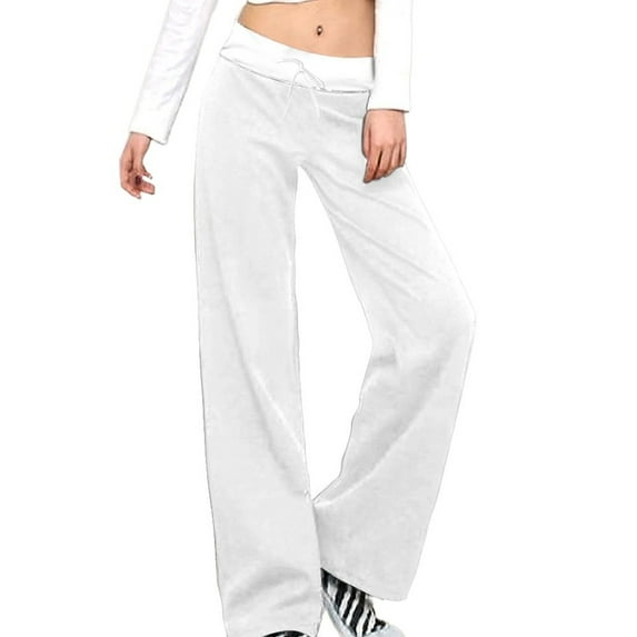 Pink Marble Women's Wide Leg Pants High Waist Adjustable Knot Loose Casual Trousers Business Work Casual Pants