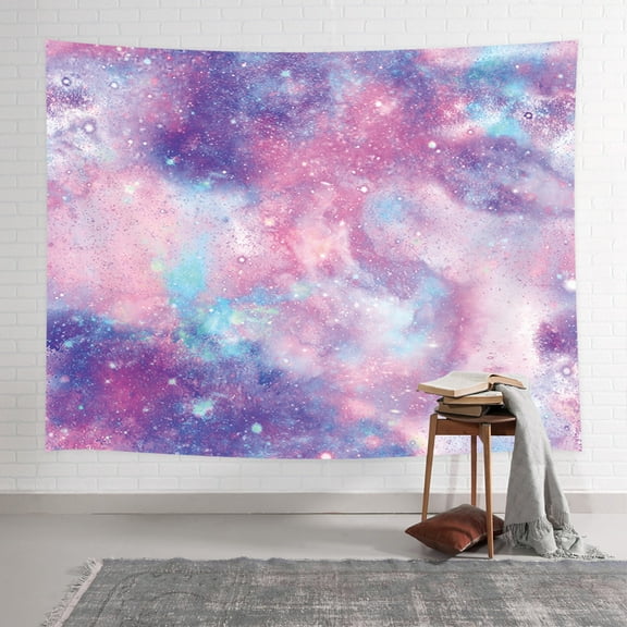Pink Marbled Galaxy Tapestry Wall Hanging, Psychedelic Art Purple Repeat Abstract Blue Bright Color Colorful, Tapestries Wall Art for Bedroom Living Room Dorm 60X40 Inches