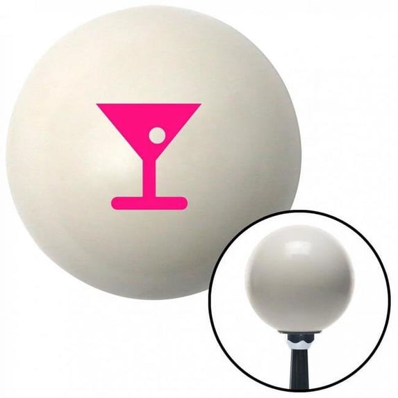 Pink Martini Glass with Olive Ivory Shift Knob with M16 x 1.5 Insert Shifter Auto Brody