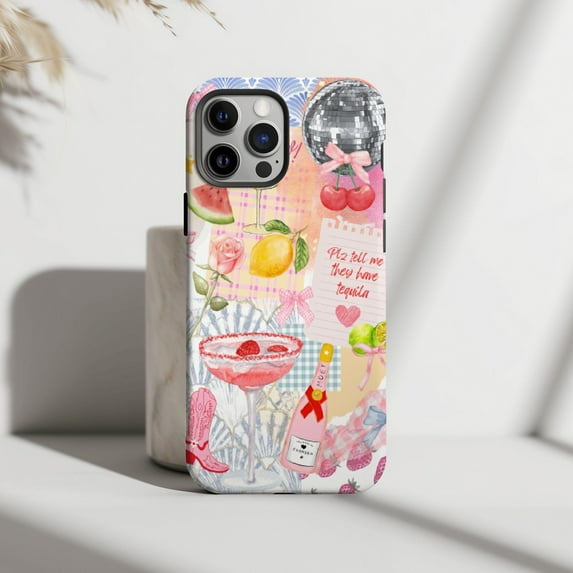 Pink Martini Party Collage Phone Case with iPhone 17 through 11 Pro Max