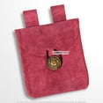 thumbnail image 1 of Pink Medieval Renaissance Pouch Genuine Suede Leather Coin Bag LARP Cosplay, 1 of 6