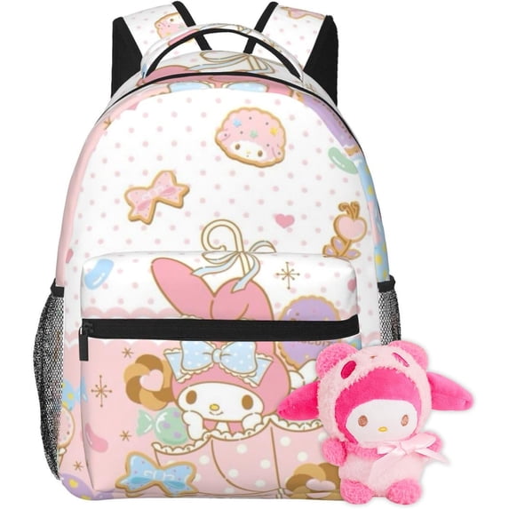 Pink My Melody Bunny Backpack Cute My Melody Bunny Laptop Backpack Travel Backpacks 3d Printed Casual Sports Bag Outdoor Camping Leisure Daybag Pink No Keychain