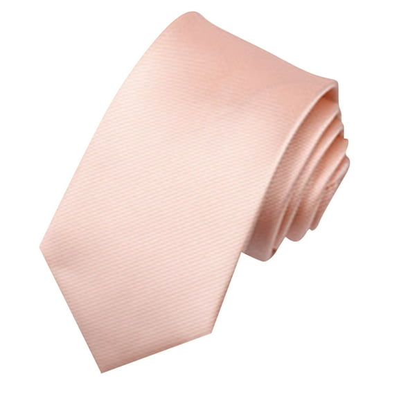 Pink Men'S 8Cm Wide Solid Polyester Hand-Tied Necktie With Jacquard Weave, Classic Cut And Hand Washable For Business Attire And Professional Wear, 8X148X0.2In 0.2Lb