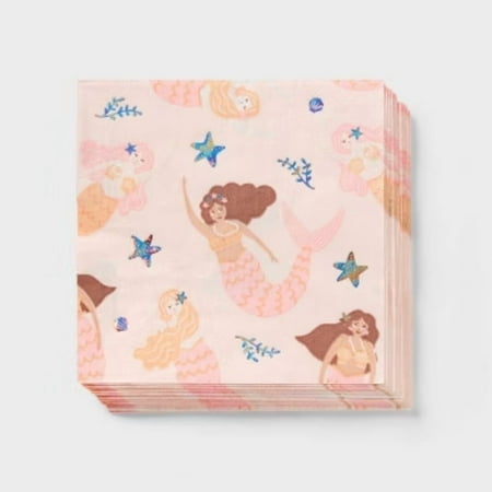 Pink Mermaid Lunch Napkin 30ct -
