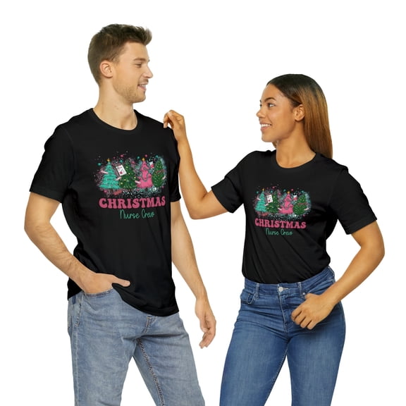 Pink Merry Christmas Nurse Crew Unisex Christmas Shirt