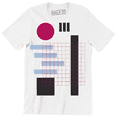 thumbnail image 1 of Pink Mesh Over Black And Light Blue Geometric Shapes Abstract Men T-Shirt, 1 of 4