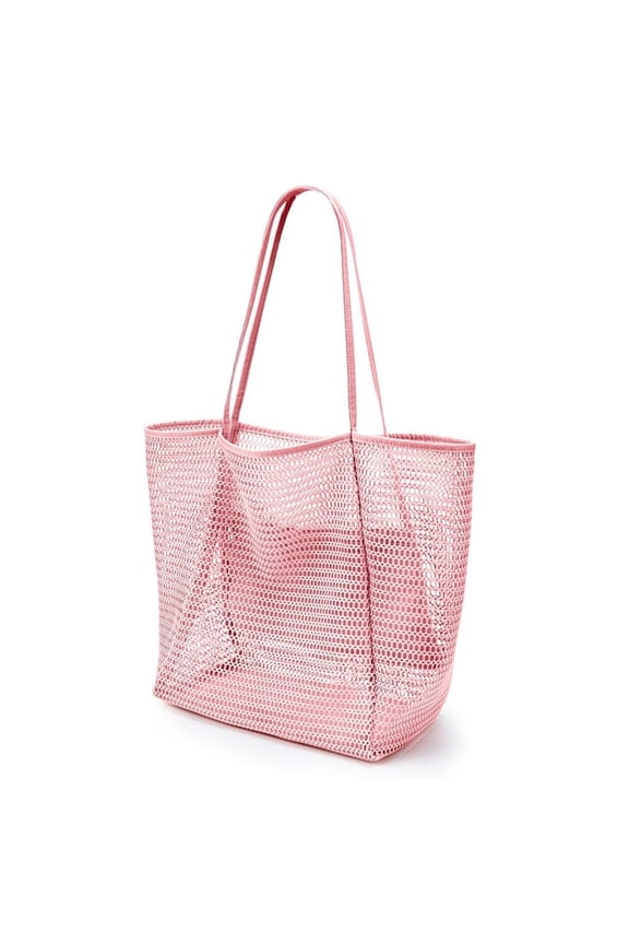 Pink Mesh Tote Bag, Women's Fairycore Hobo Shoulder Bag