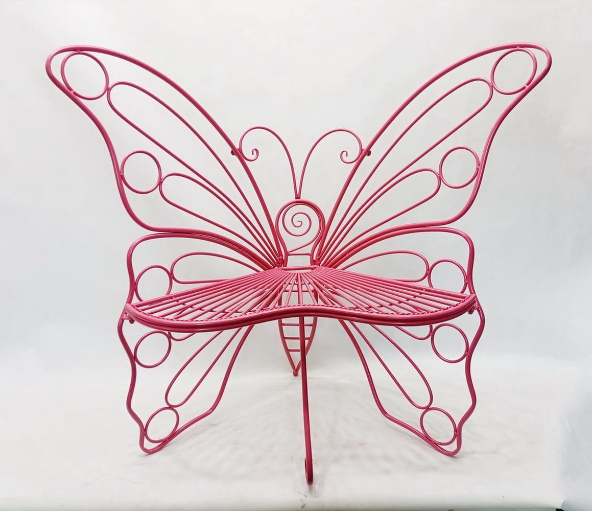 Pink Metal Butterfly Chair Charming Outdoor Elegance