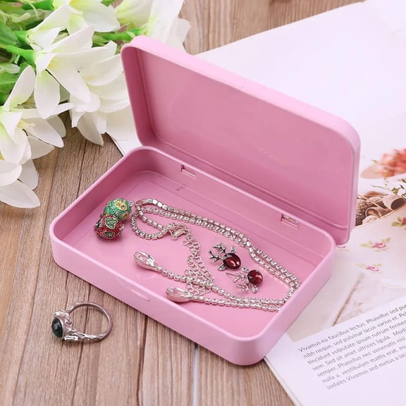 Pink Metal Empty Eyeshadow Palette Tin Case, Portable Cosmetic Storage Box for DIY Eye Shadow Blush Makeup Organizer