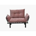 thumbnail image 1 of Pink Metal Futon Love Seat | For Quiet Meditation Corners | High - Strength Metal | Resolves the Need for Peaceful Seating, 1 of 3