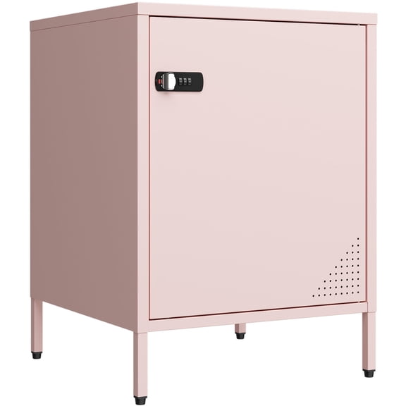 Pink Metal Lockable Storage Cabinet With Combination Lock For Bedroom Living Room Dorm
