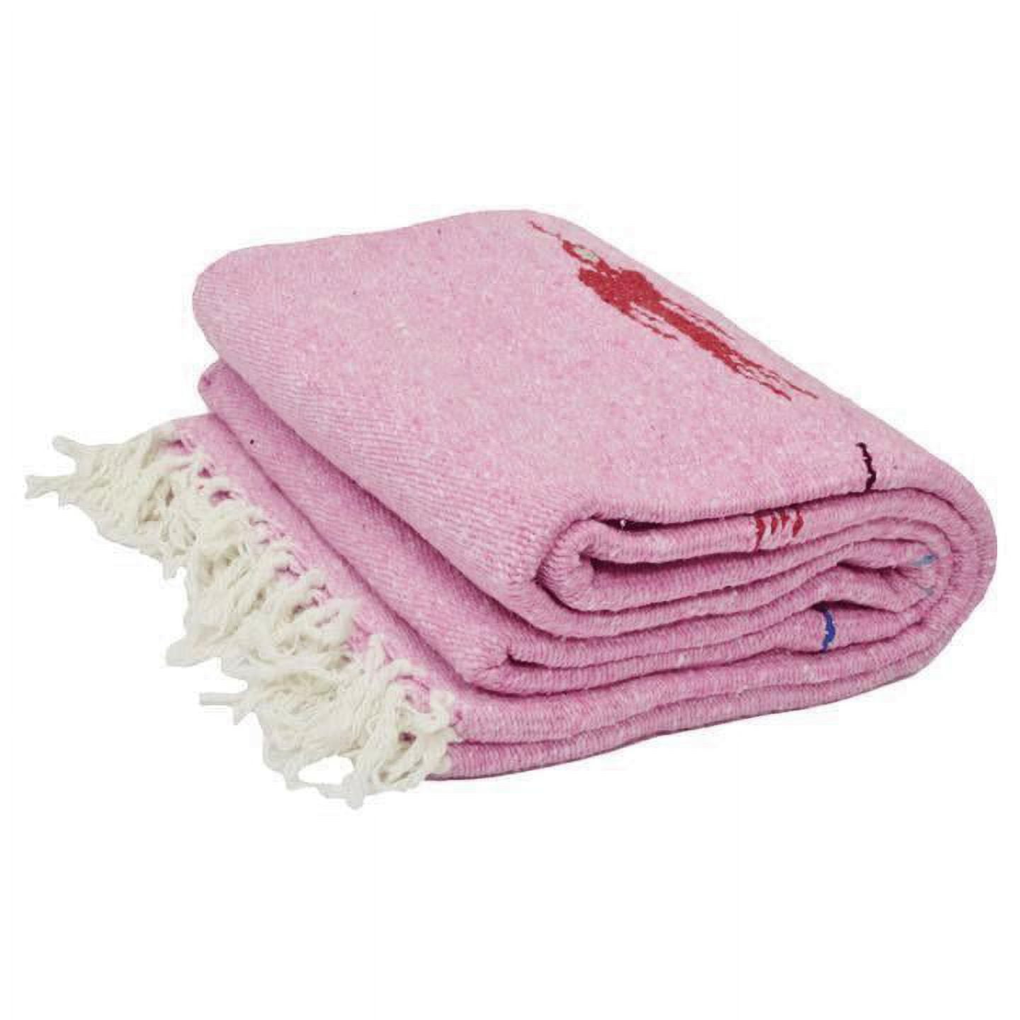 Pink Mexican Blanket Thunderbird Yoga Blanket | Throw Blanket for Bed, Couch, Picnic , Travel, & outdoors