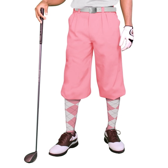 Pink Microfiber Golf Knickers ( Plus Fours) for Men - 22"