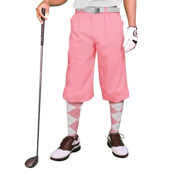 Pink Microfiber Golf Knickers ( Plus Fours) for Men - 36"