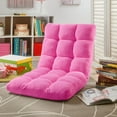 thumbnail image 1 of Loungie Microplush Recliner Chair Folding Floor Mat Adjustable Gaming Portable, Pink, 1 of 7