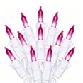 thumbnail image 1 of Pink Mini Christmas Lights -  of 13ft 50-Count Fairy String Lights on White Wire, Connectable Indoor/Outdoor Incandescent Lights for Wedding, Birthday & Valentine's Day Decor, 1 of 5