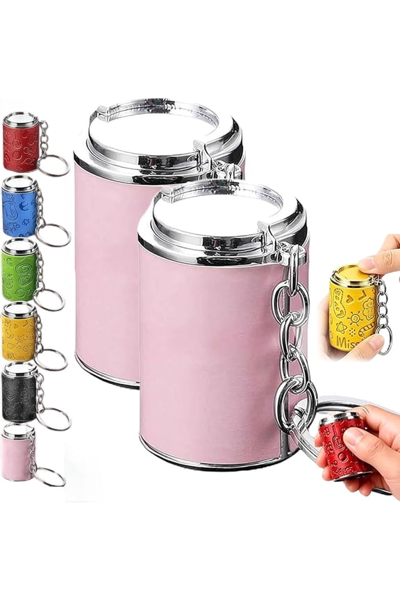 Pink Mini Coin Storage Keychain, Secure Snap Closure 2-in-1 Portable Coin Holder for Purse Pocket (2 Pcs)