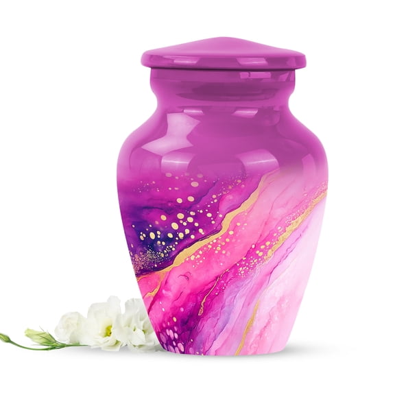 Pink Mini Cremation Urns For Human Ashes Adult Male Dad, Purple Small Urn For Human Ashes Women Keepsake, Funeral Urns For Adult Borther And Sister, 3 Inch