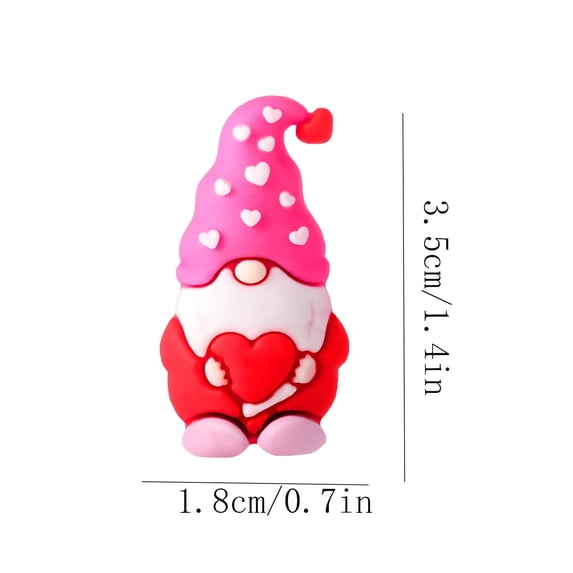 Pink Mini Gnomes Ornament Valentine's Day Rubber Gnome Hug Heart Figurines(6pcs 12pcs 18pcs)