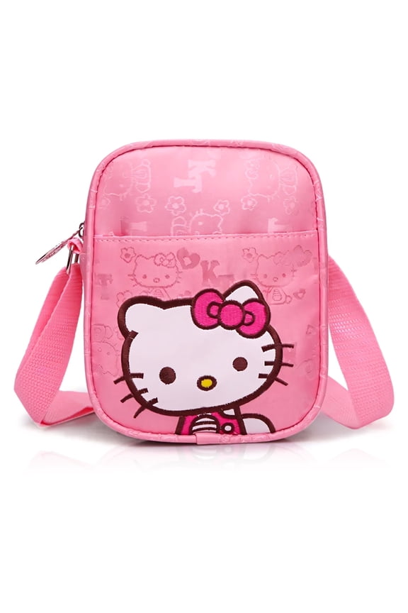 Hello Kitty Mini Shoulder Bag for Girls: Stylish Canvas Crossbody Purse with Adjustable Strap