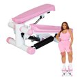 Pink Mini Stepper with Adjustable Resistance Band for Full Body Home