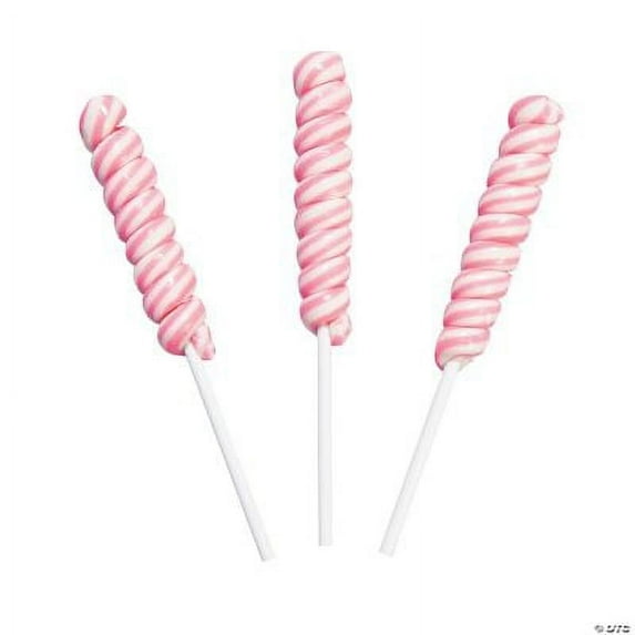 Pink Mini Twisty Lollipops, 24 Pieces, Bulk set of 24 Individually Wrapped Lollipops, Great for Wedding, Birthday, Events and Christmas