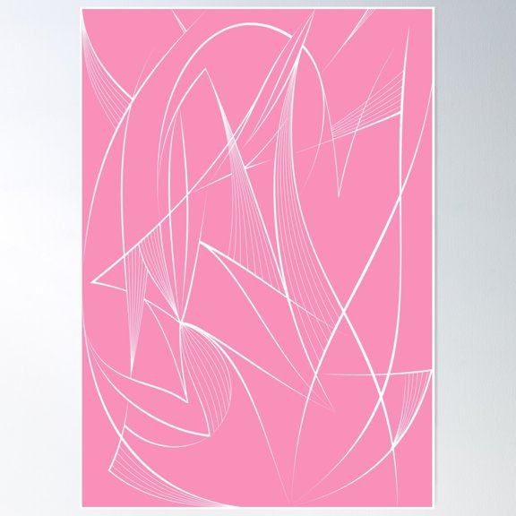 Pink Minimalist Line Art Poster Wall Art, Modern Wall Decor For Living Room Bedroom, 12x18 UNFRAMED