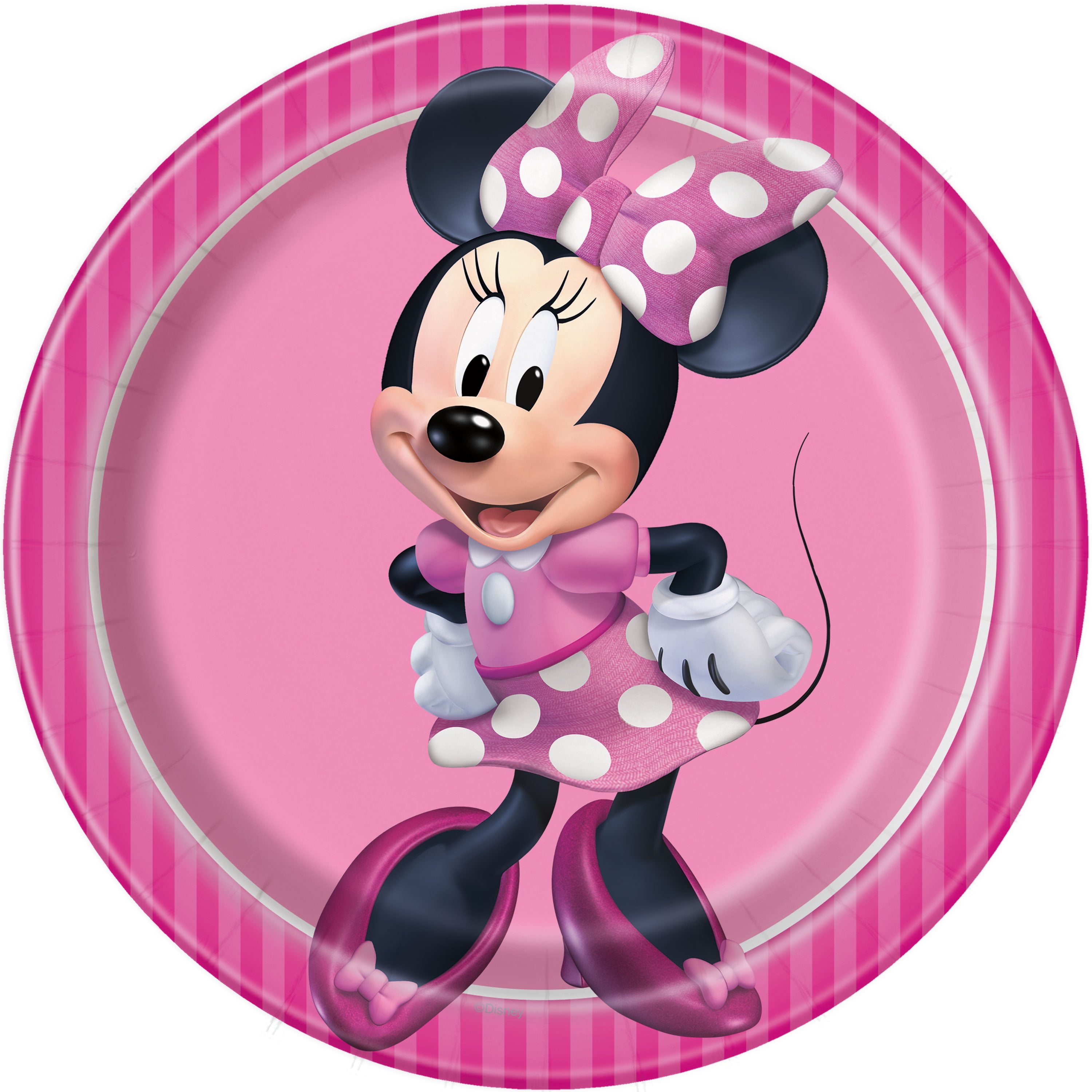 Pink Minnie Mouse Paper Dessert Plates, 7in, 8ct