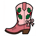 thumbnail image 1 of Pink Mistletoe Boots Cookie Cutter and Stamp, 1 of 6