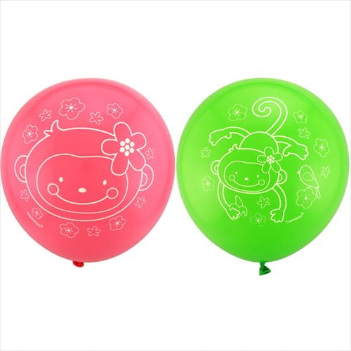 Pink Mod 'Monkey Love' Latex Balloons (6ct)