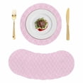 thumbnail image 1 of Pink Moire Waves Round 13 Inch Placemats Set of 8, Modern Abstract Art Geometric HeatResistant Non Slip Place Mats for Dining Table, Wipeable Braided Kitchen Table Mats for Housewarming, 1 of 9