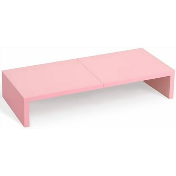 Pink Monitor Riser-20L inch, Wood Monitor Stand for Desk, Sturdy TV/Screen/PC/Printer/Laptop Riser,Computer Shelf with Storage TV Holder for Home Office (Pink, 20 inch)