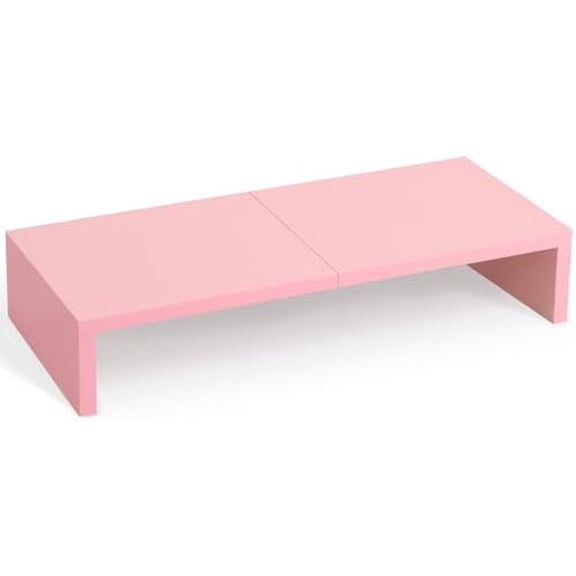 Pink Monitor Riser-20L inch, Wood Monitor Stand for Desk, Sturdy TV/Screen/PC/Printer/Laptop Riser,Computer Shelf with Storage TV Holder for Home Office (Pink, 20 inch)