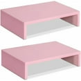 Pink Monitor Stand Riser-2 Pack,Wood 2 Tier Adjustable Monitor Stand ...