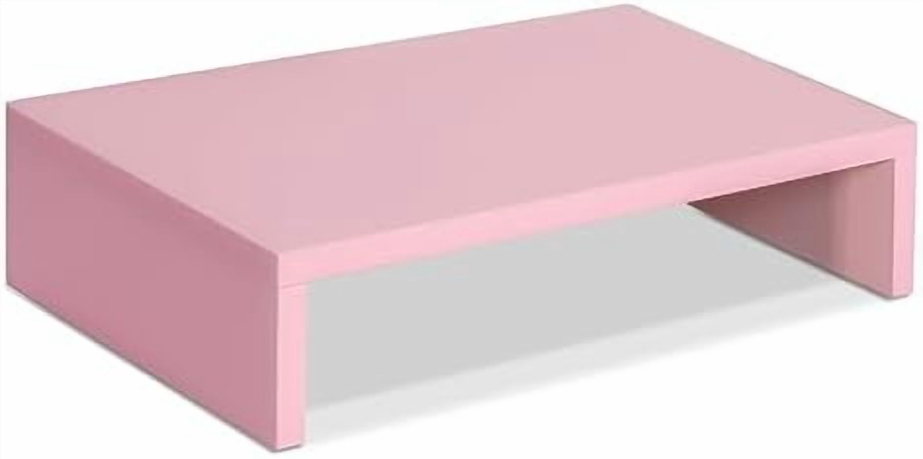 Pink Monitor Riser For Desk Pink Monitor Stand Riser, Wood Monitor Riser with Storage for Desk ...